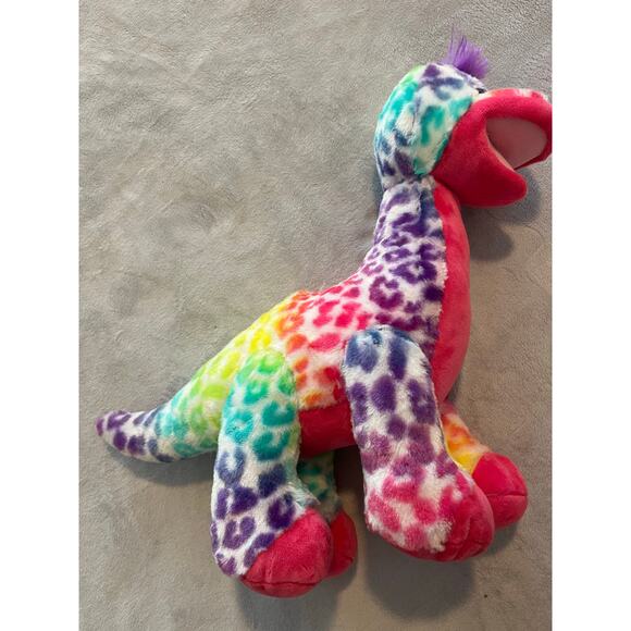 Build a Bear Workshop Rainbow Leopard Apatosaurus Plush Sound Dinosaur 18in - Picture 3 of 7